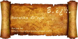 Beretka Énok névjegykártya